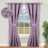 Leaves Room Darkening Washable Blackout Curtain Panels, Set of 2
