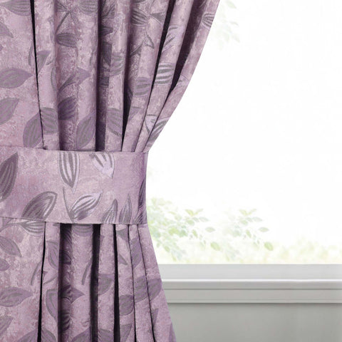 Blackout Window Curtains Leaves Pattern Room Darkening Set of 2