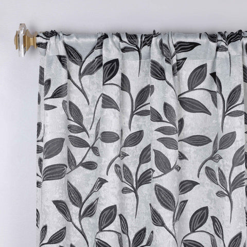 Leaves Washable Room Darkening Blackout Curtain Panels, Set of 2