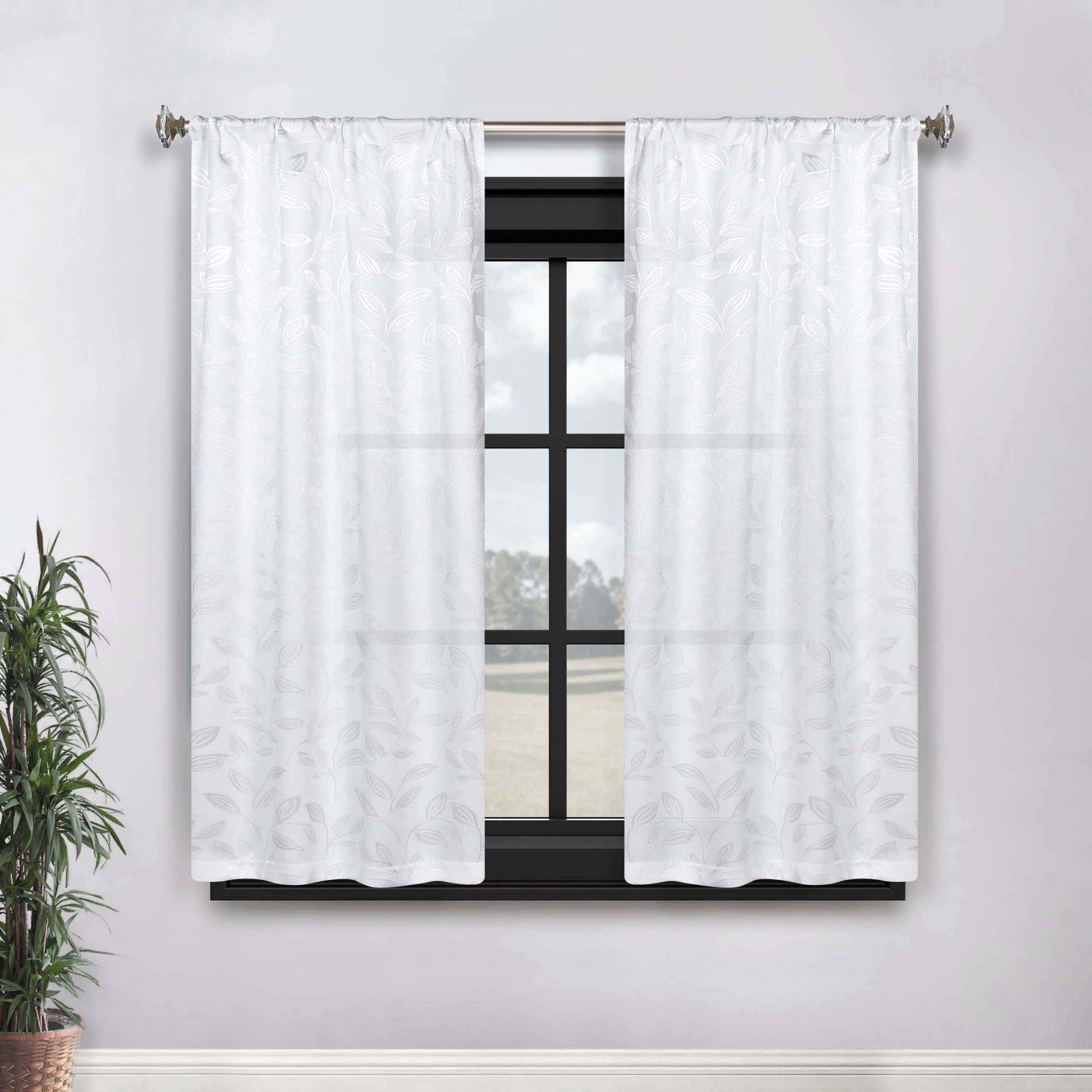 Leaves Washable Room Darkening Blackout Curtain Panels, Set of 2