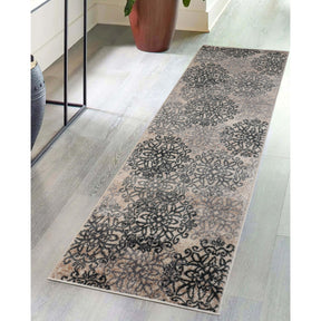 Leigh Traditional Floral Scroll Indoor Area Rug or Runner Rug Or Door Mat