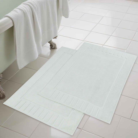 Leo Cotton Modern Absorbent Heavy Washable Bath Mat Set of 2