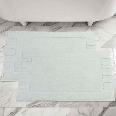 Leo Cotton Modern Absorbent Heavy Washable Bath Mat Set of 2