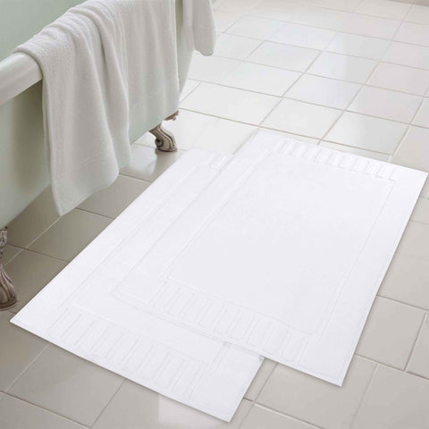 Leo Cotton Modern Absorbent Heavy Washable Bath Mat Set of 2