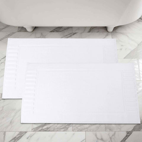 Leo Cotton Modern Absorbent Heavy Washable Bath Mat Set of 2