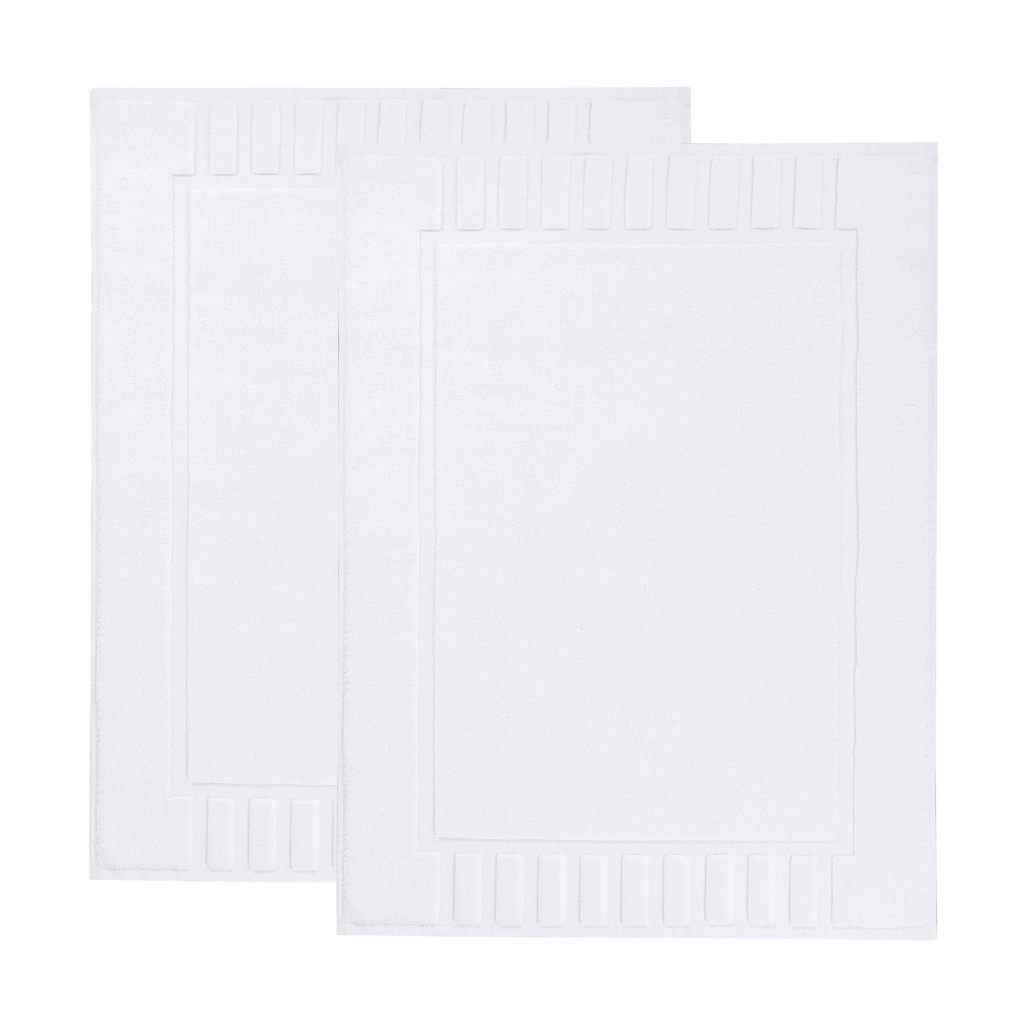Leo Cotton Solid Modern Absorbent Heavy Washable Bath Mat Set of 2