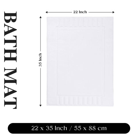 Leo Cotton Modern Absorbent Heavy Washable Bath Mat Set of 2