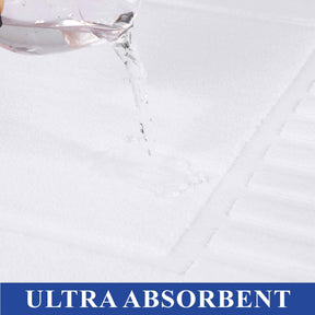 Leo Cotton Solid Modern Absorbent Heavy Washable Bath Mat Set of 2