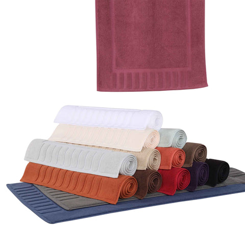 Leo Cotton Modern Absorbent Heavy Washable Bath Mat Set of 2