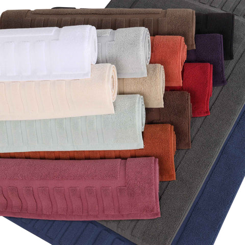 Leo Cotton Modern Absorbent Heavy Washable Bath Mat Set of 2