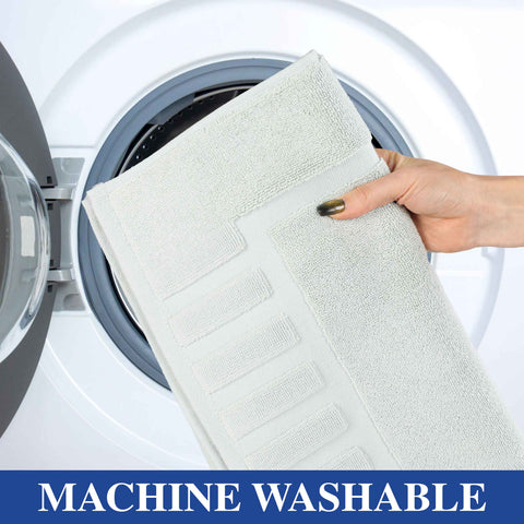 Leo Cotton Modern Absorbent Heavy Washable Bath Mat Set of 2