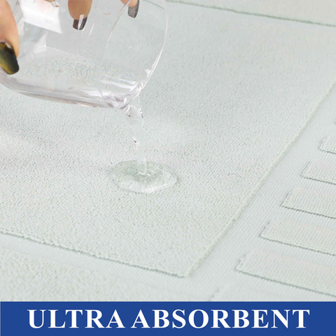 Leo Cotton Modern Absorbent Heavy Washable Bath Mat Set of 2
