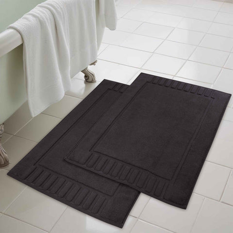 Leo Cotton Modern Absorbent Heavy Washable Bath Mat Set of 2