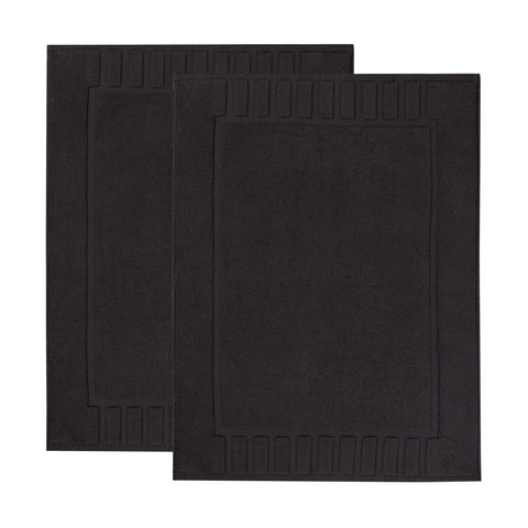 Leo Cotton Modern Absorbent Heavy Washable Bath Mat Set of 2