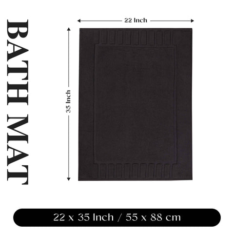 Leo Cotton Modern Absorbent Heavy Washable Bath Mat Set of 2