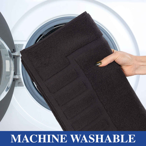 Leo Cotton Modern Absorbent Heavy Washable Bath Mat Set of 2