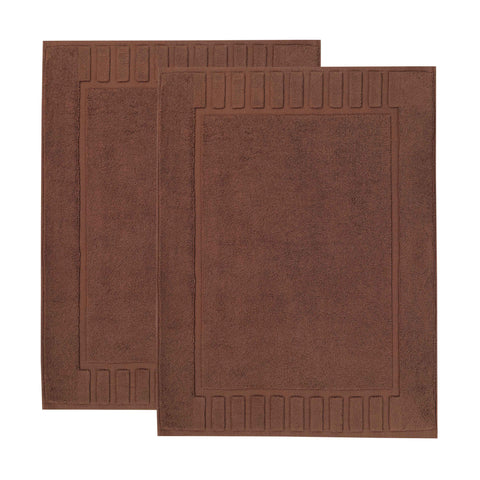 Leo Cotton Modern Absorbent Heavy Washable Bath Mat Set of 2