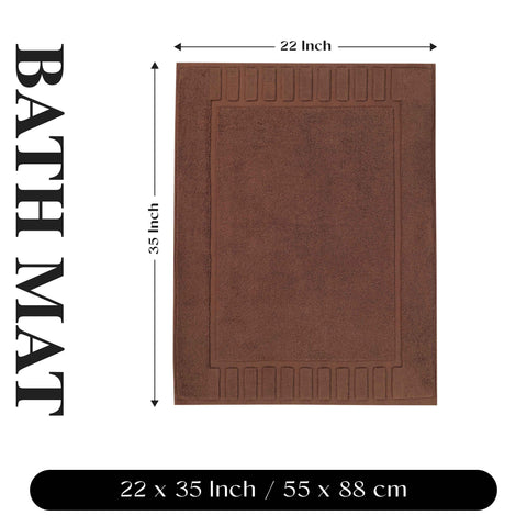 Leo Cotton Modern Absorbent Heavy Washable Bath Mat Set of 2