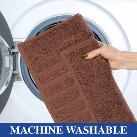 Leo Cotton Modern Absorbent Heavy Washable Bath Mat Set of 2