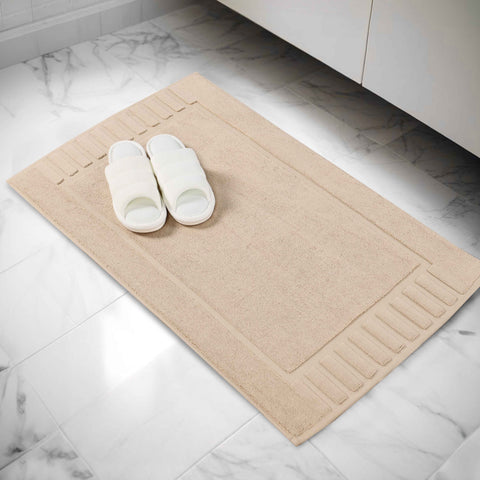 Leo Cotton Modern Absorbent Heavy Washable Bath Mat Set of 2
