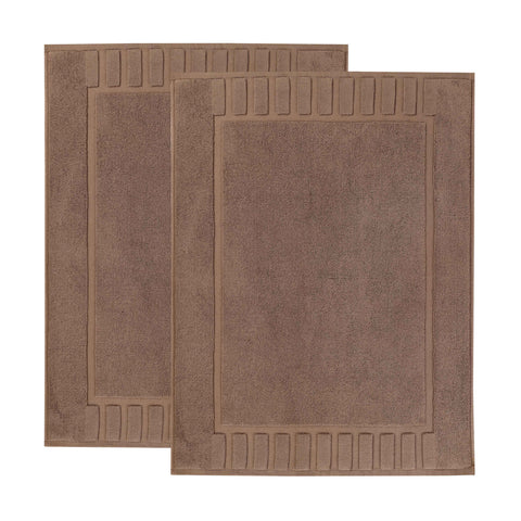 Leo Cotton Modern Absorbent Heavy Washable Bath Mat Set of 2
