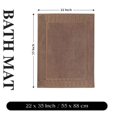 Leo Cotton Modern Absorbent Heavy Washable Bath Mat Set of 2