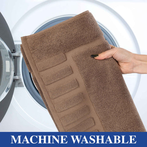 Leo Cotton Modern Absorbent Heavy Washable Bath Mat Set of 2