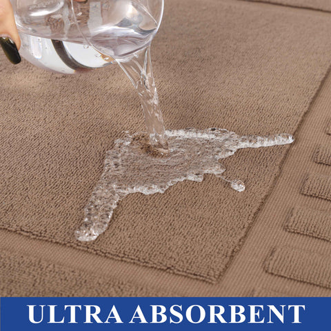 Leo Cotton Modern Absorbent Heavy Washable Bath Mat Set of 2