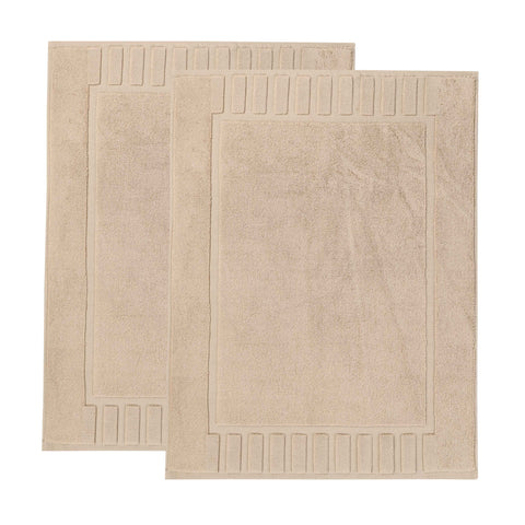Leo Cotton Modern Absorbent Heavy Washable Bath Mat Set of 2