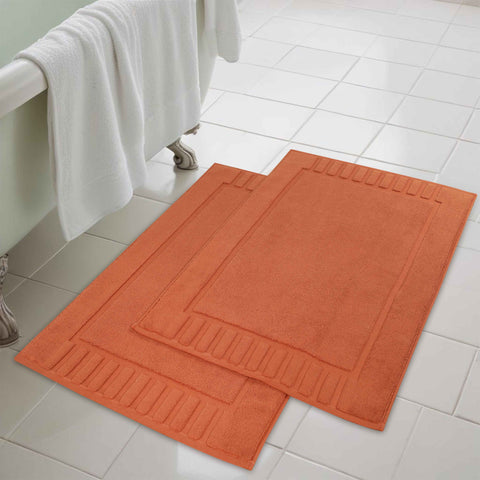 Leo Cotton Modern Absorbent Heavy Washable Bath Mat Set of 2