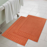 Leo Cotton Solid Modern Absorbent Heavy Washable Bath Mat Set of 2