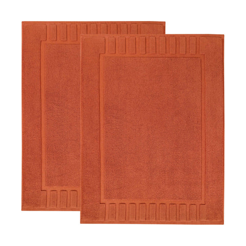 Leo Cotton Modern Absorbent Heavy Washable Bath Mat Set of 2