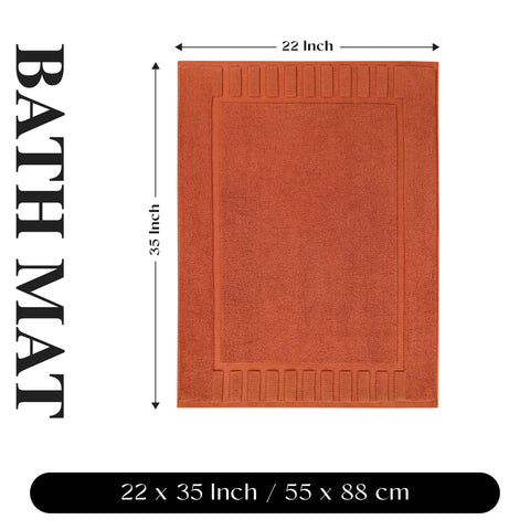 Leo Cotton Modern Absorbent Heavy Washable Bath Mat Set of 2