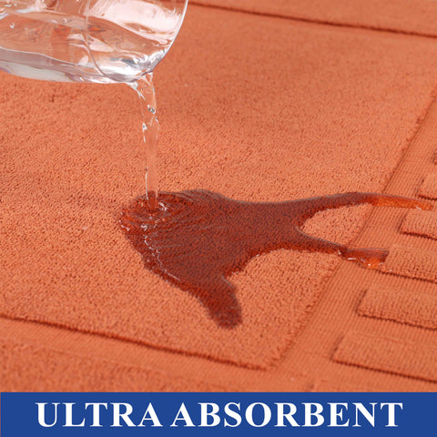 Leo Cotton Modern Absorbent Heavy Washable Bath Mat Set of 2