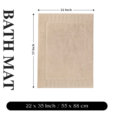 Leo Cotton Modern Absorbent Heavy Washable Bath Mat Set of 2
