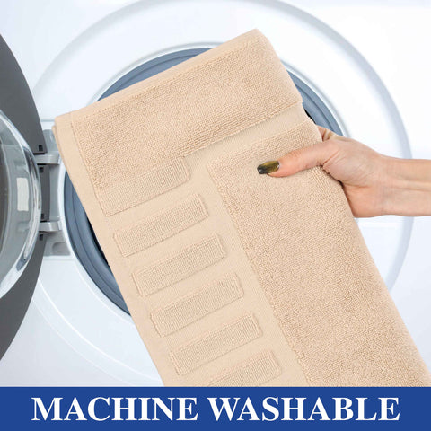 Leo Cotton Modern Absorbent Heavy Washable Bath Mat Set of 2