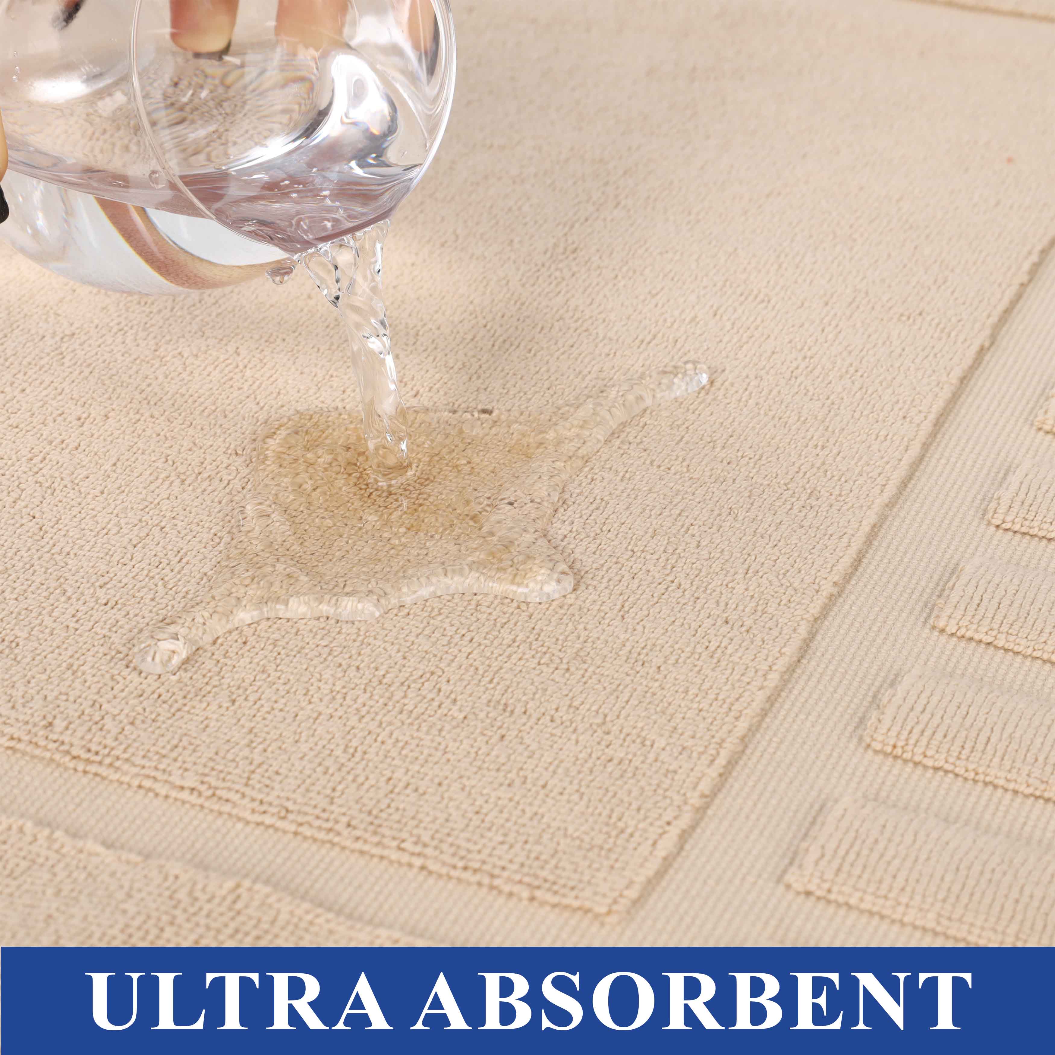 Leo Cotton Solid Modern Absorbent Heavy Washable Bath Mat Set of 2