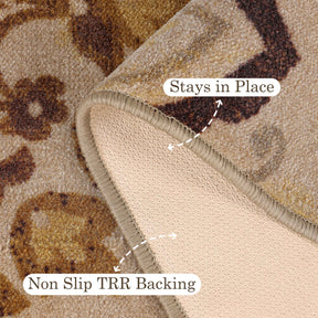 Liena Floral Medallion Non-Slip Washable Area Rug or Runner