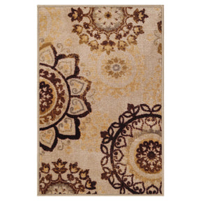 Liena Floral Medallion Non-Slip Washable Area Rug or Runner