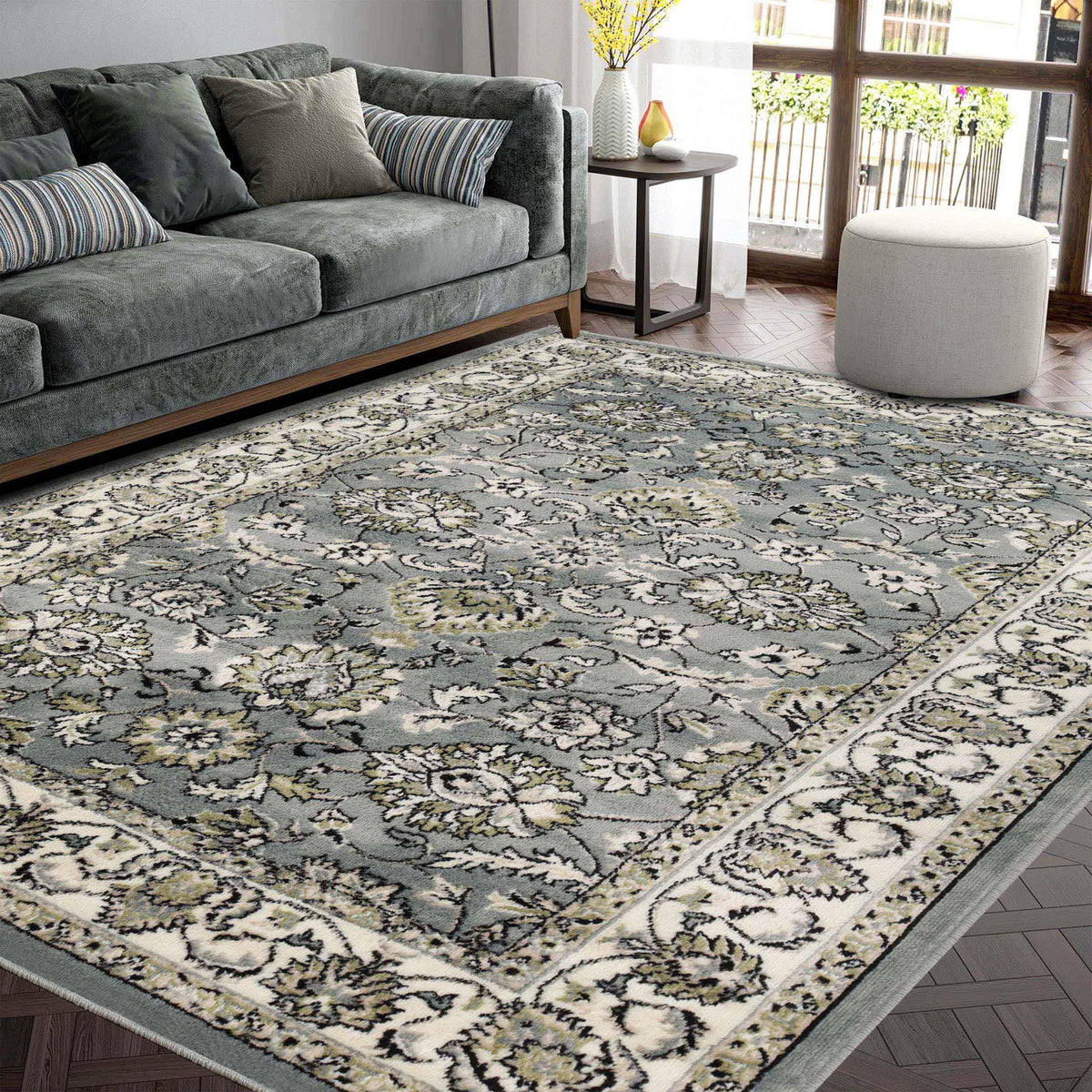Lille Traditional Elegant Floral Textured Indoor Area Rug