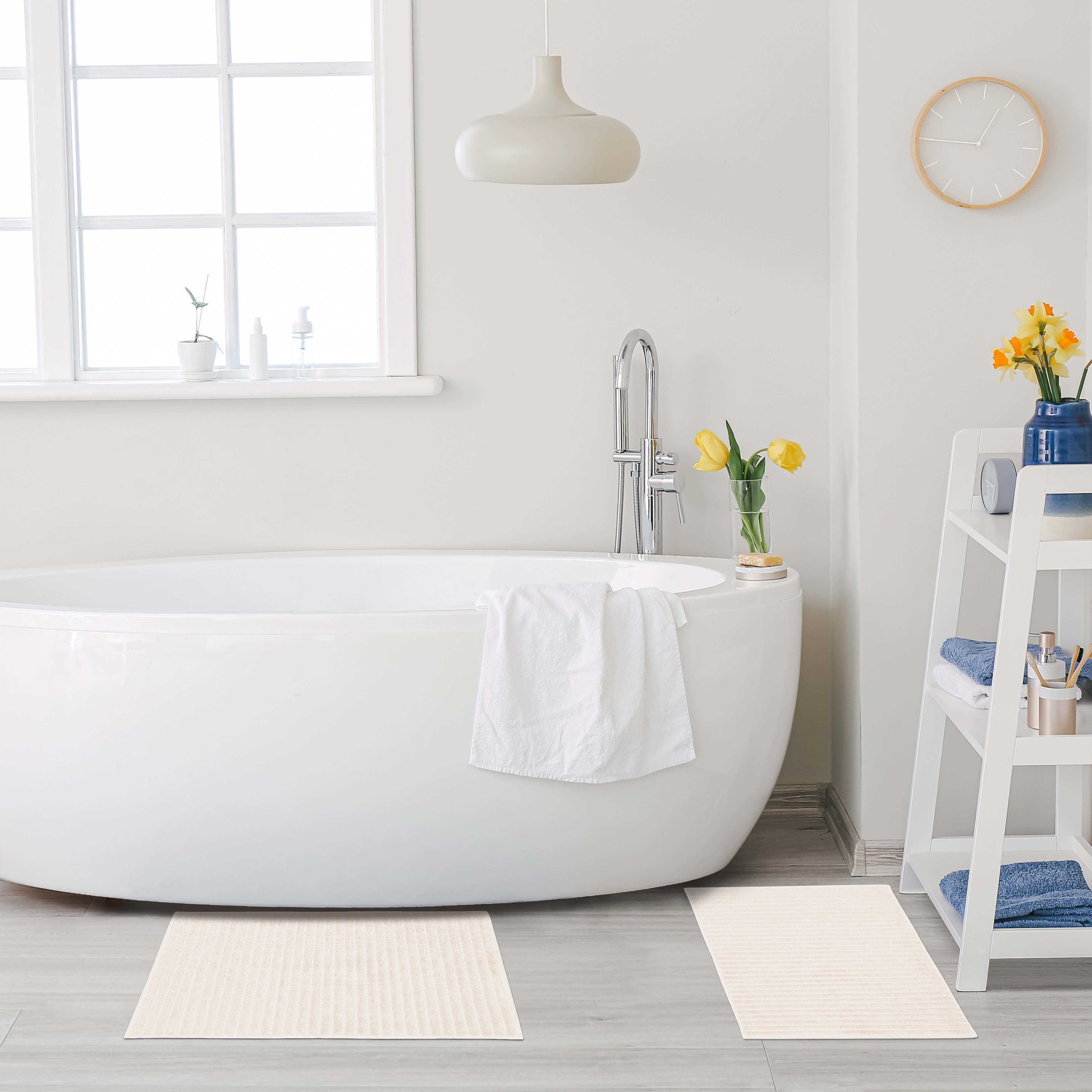 Lined 100% Cotton 1000 GSM 2-Piece Bath Mat Set