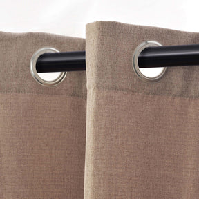 Linen Pattern Washable Room Darkening Blackout Curtain Set 42" - 8 Pieces