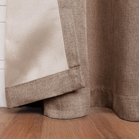 Linen Pattern Washable Room Darkening Blackout Curtain Set 42" - 8 Pieces