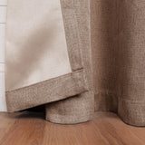 Linen Pattern Washable Room Darkening Blackout Curtain Set 42" - 8 Pieces