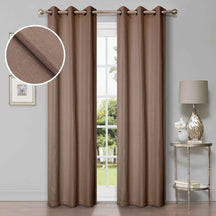 Linen Pattern Washable Room Darkening Blackout Curtain Set 42" - 8 Pieces