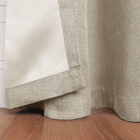 Linen Pattern Washable Room Darkening Blackout Curtains Set 26" - 8 Pieces