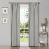 Linen Pattern Washable Room Darkening Blackout Curtains Set 26" - 4 Pieces