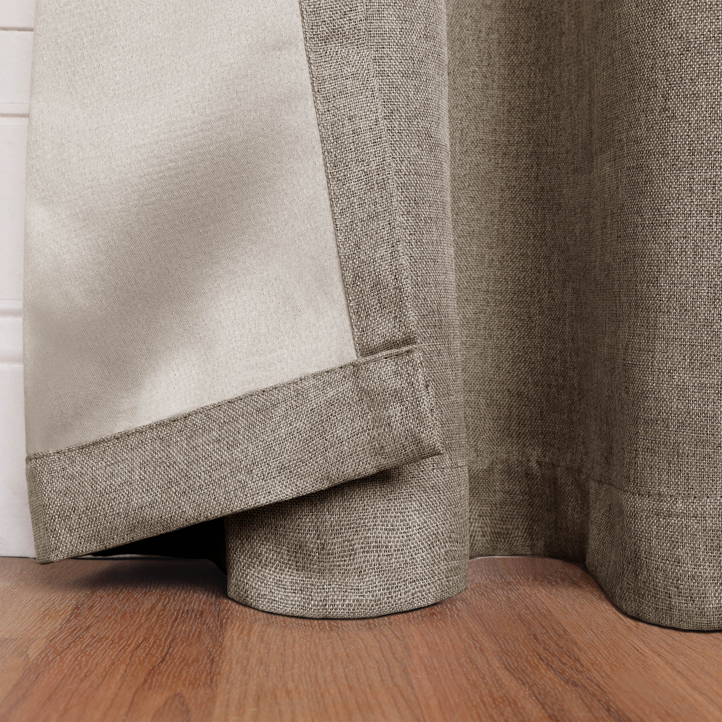Linen Pattern Washable Room Darkening Blackout Curtains Set 26" - 4 Pieces