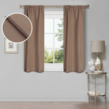 Linen Pattern Washable Room Darkening Blackout Curtains Set 26" - 4 Pieces