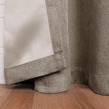 Linen Pattern Washable Room Darkening Blackout Curtain Set 42" - 8 Pieces